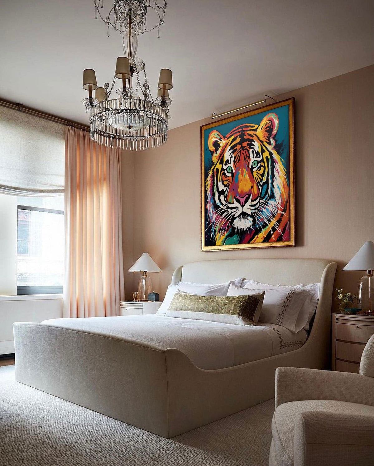 Striking Colorful Tiger Canvas Art