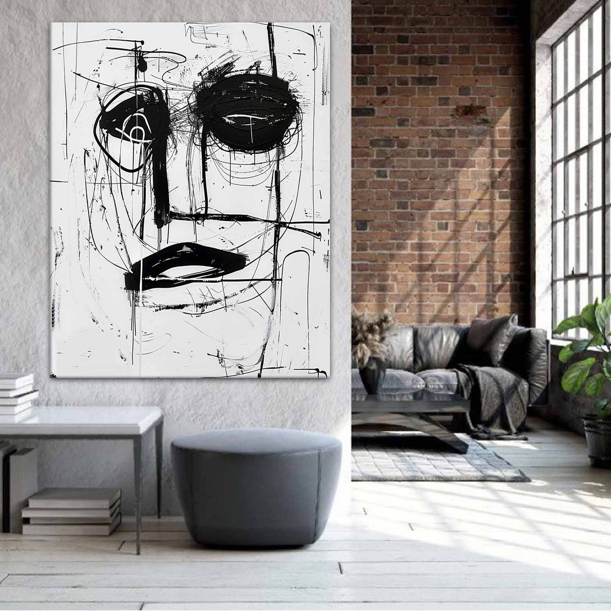 Wall Art Expressive Graffiti Monochrome