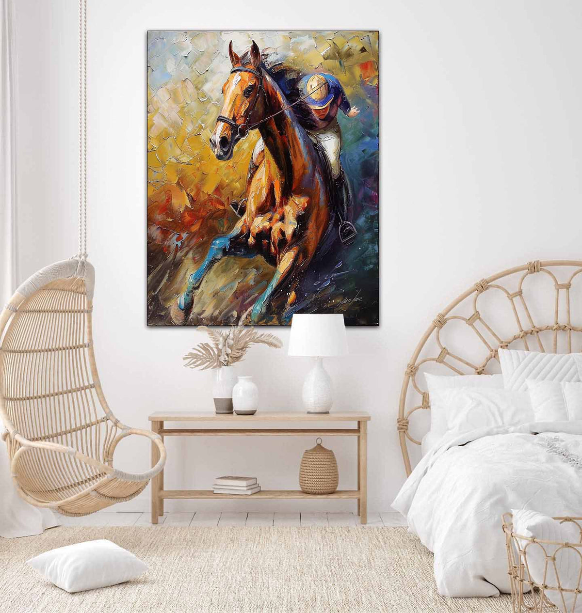 Horse Racing 3D Impasto Painting