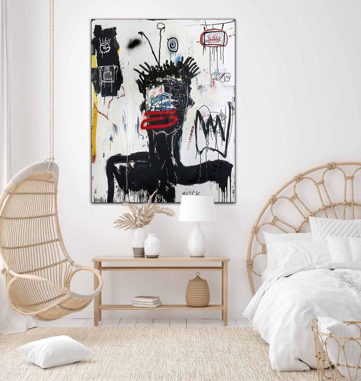 Wall Art Raw Textured Basquiat Inspired