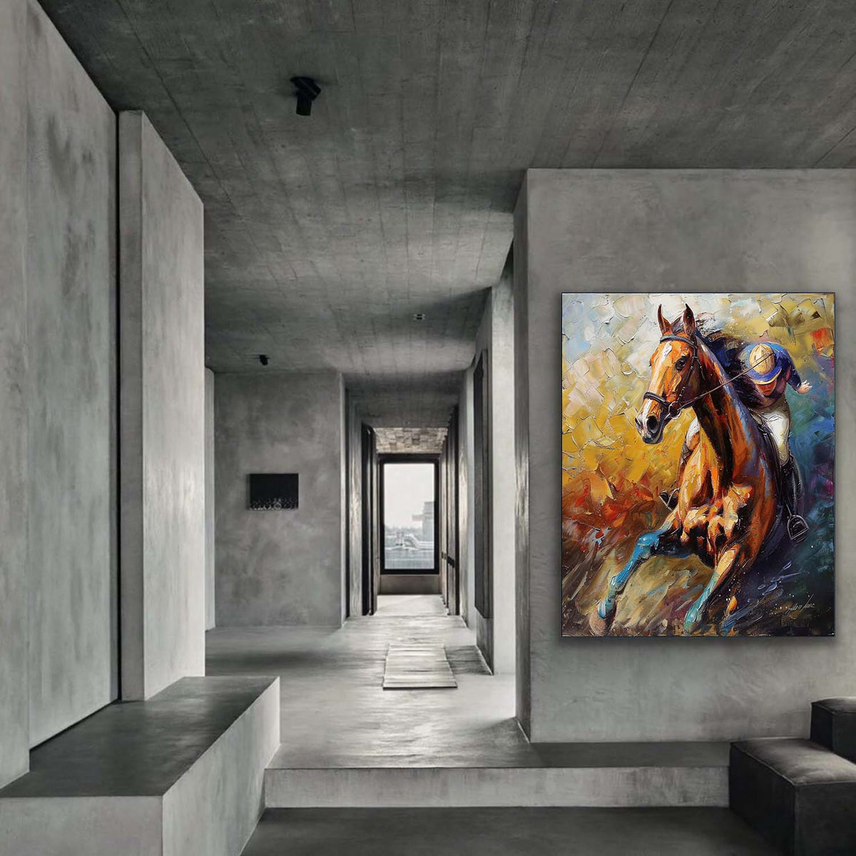 Horse Racing 3D Impasto Painting