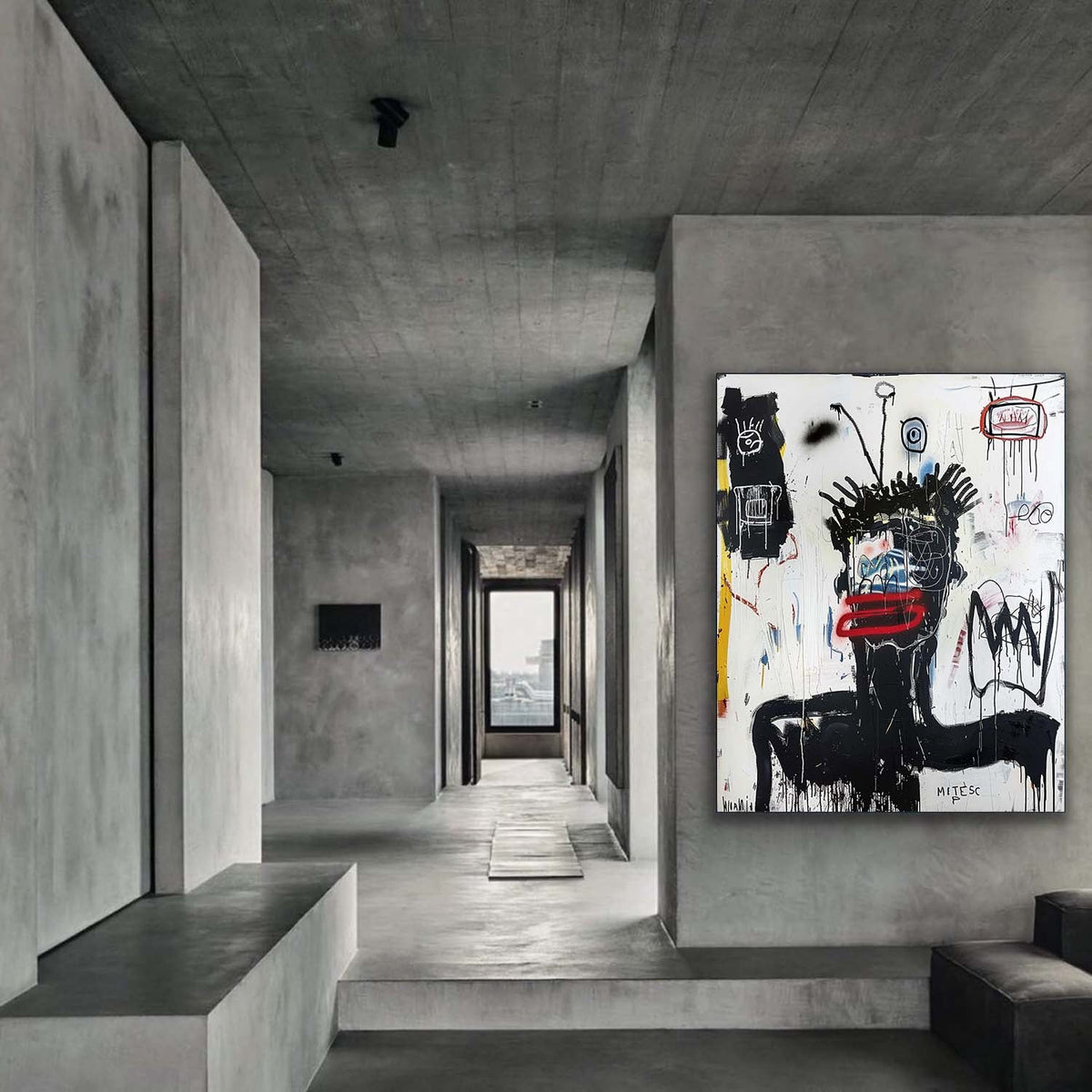 Wall Art Raw Textured Basquiat Inspired