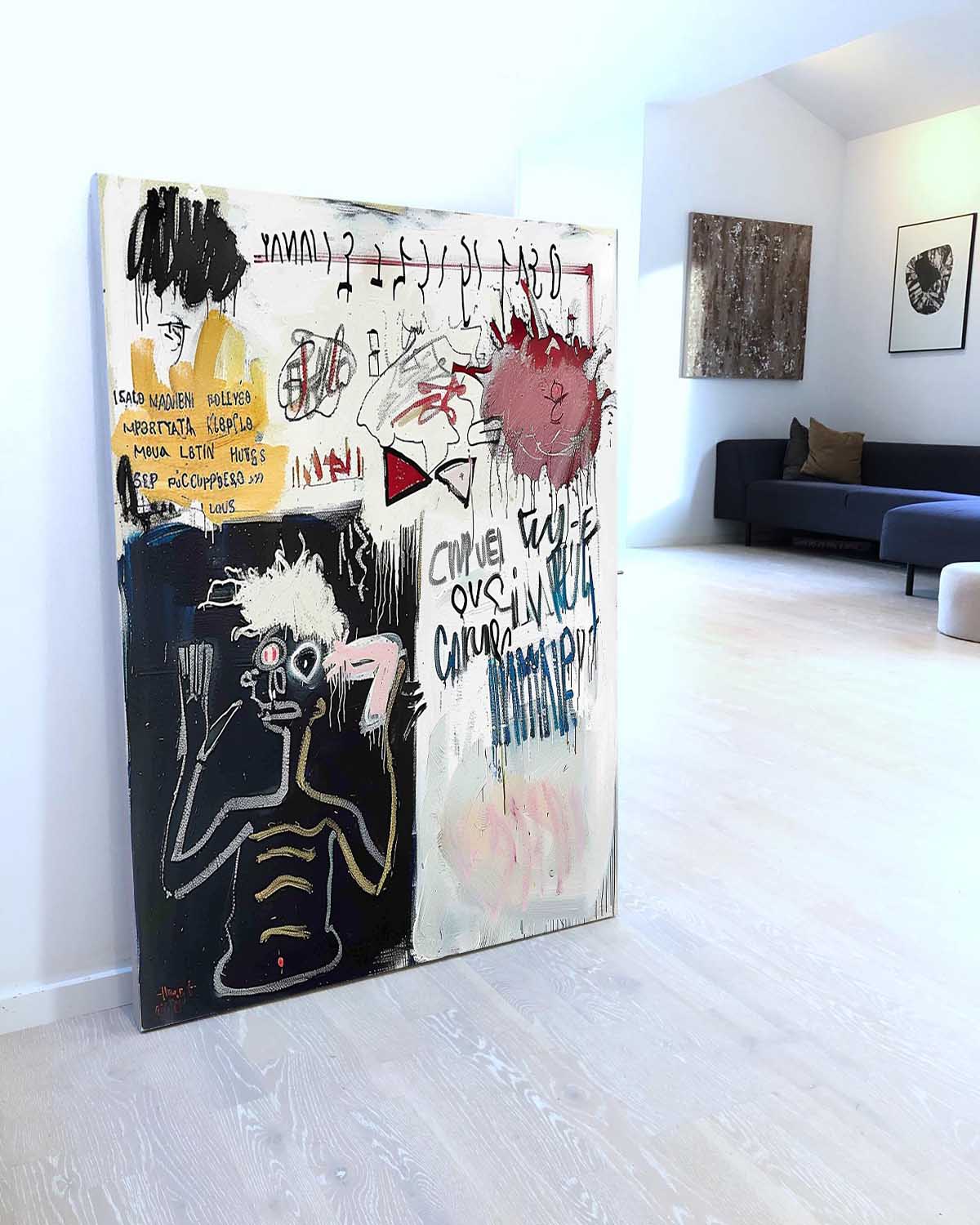 Abstract Graffiti Neo-Expressionist Oil Painting