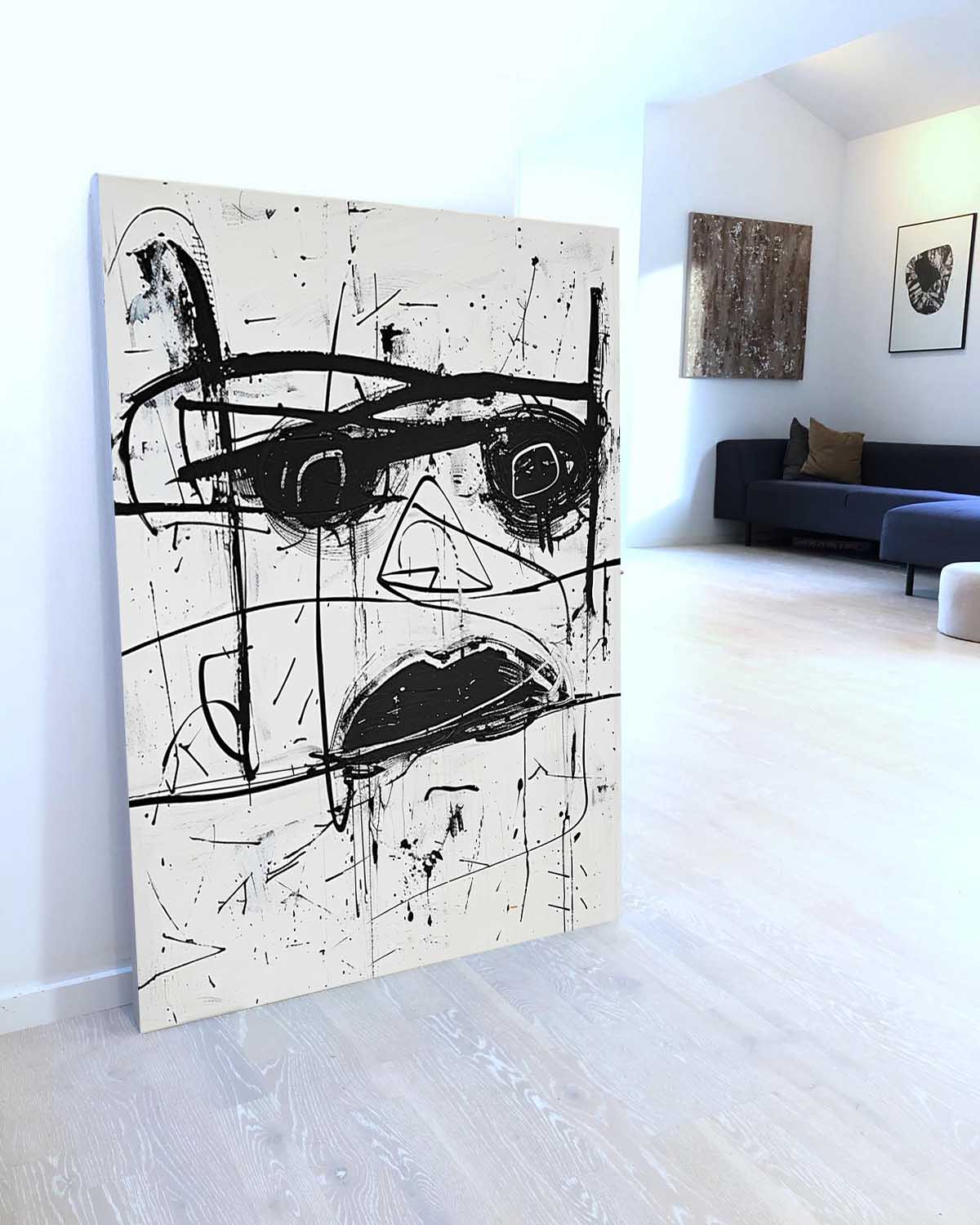 Wall Art Raw Graffiti Monochrome