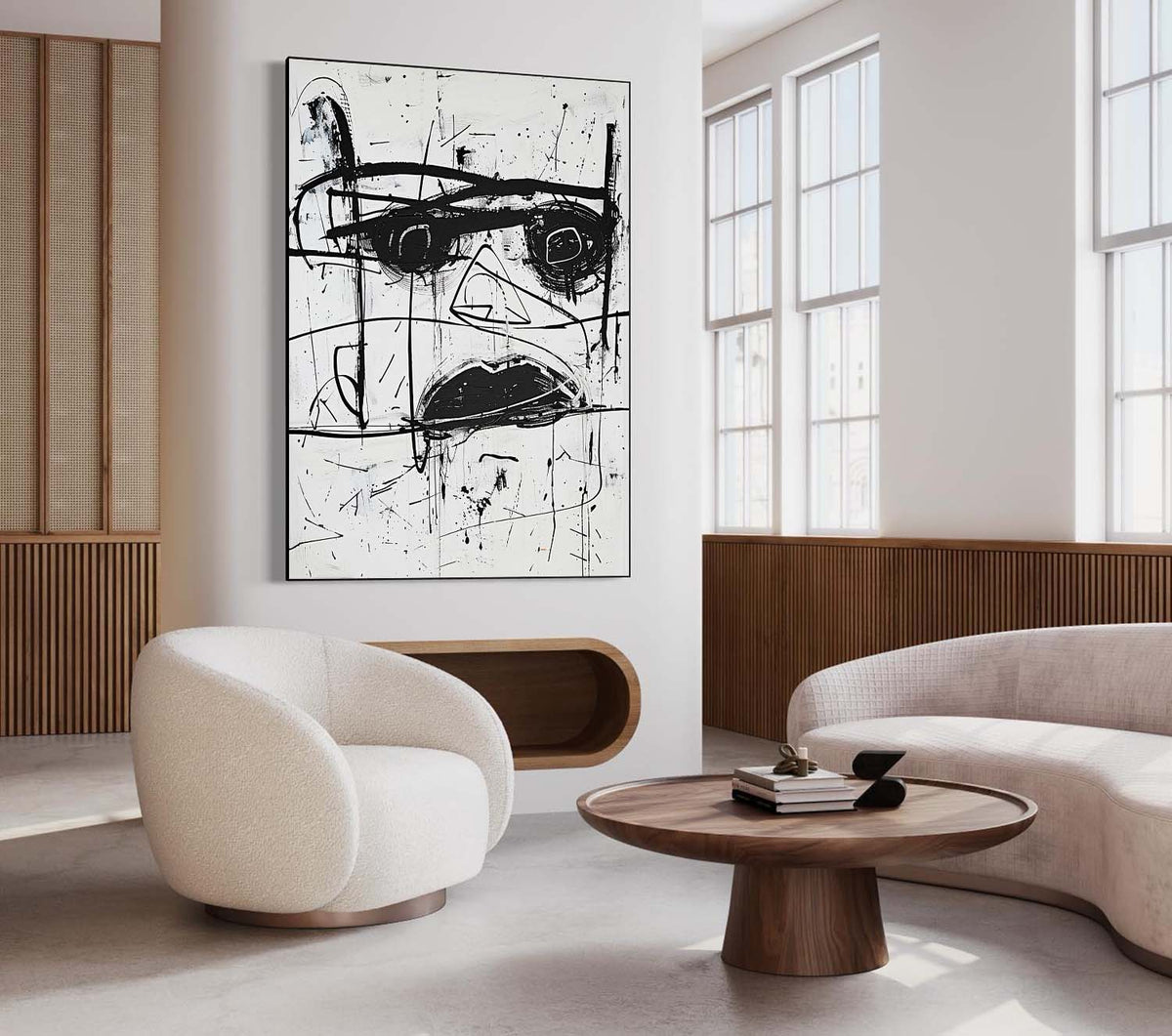 Wall Art Raw Graffiti Monochrome