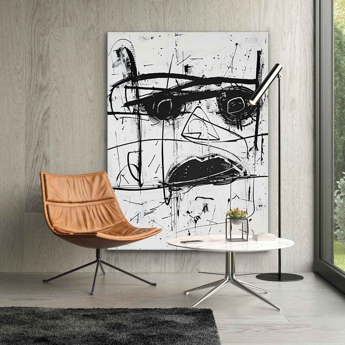 Wall Art Raw Graffiti Monochrome