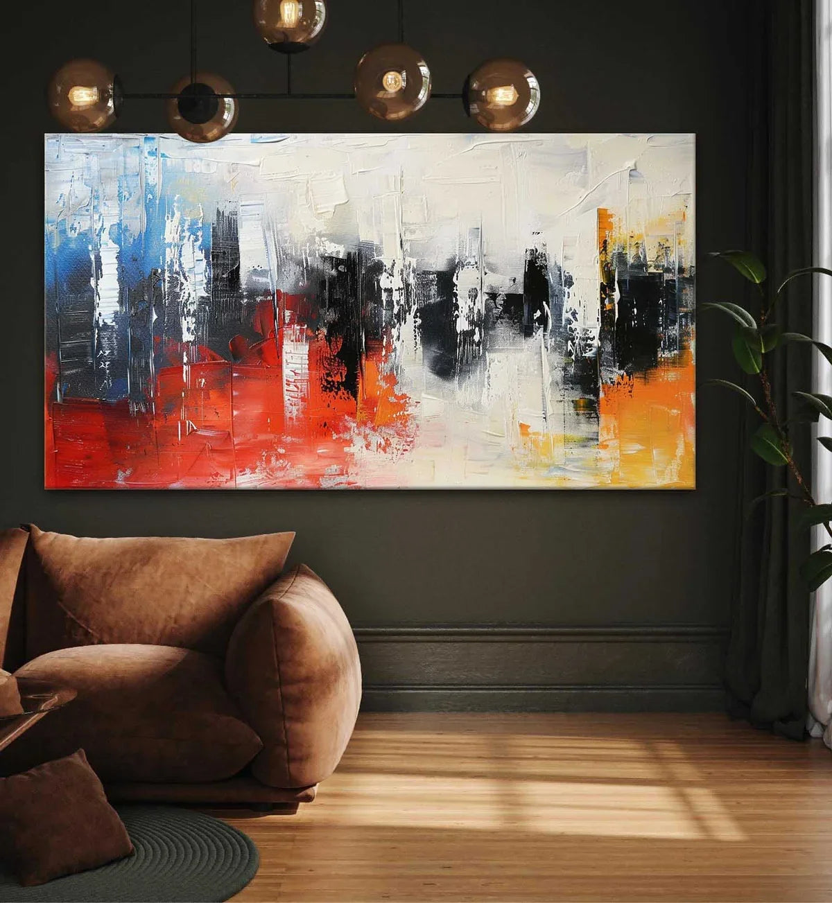 Colorful Tactile Bold Color Oil Painting Urban Grid Vibrant