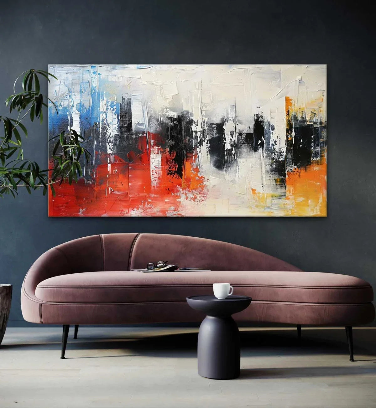 Colorful Tactile Bold Color Oil Painting Urban Grid Vibrant