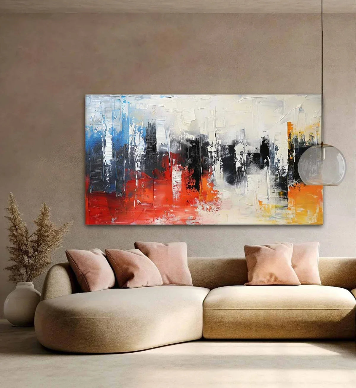 Colorful Tactile Bold Color Oil Painting Urban Grid Vibrant
