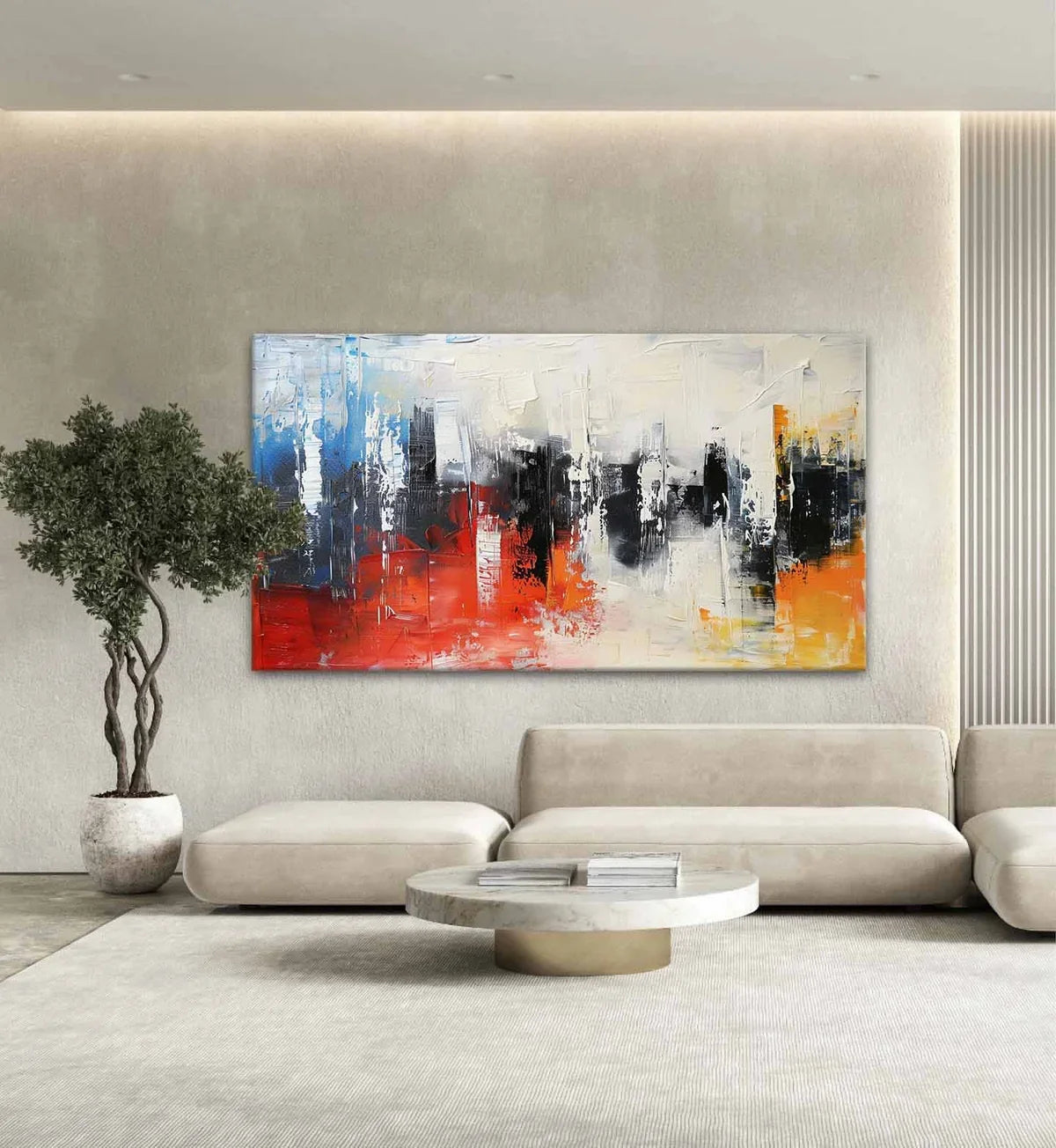 Colorful Tactile Bold Color Oil Painting Urban Grid Vibrant