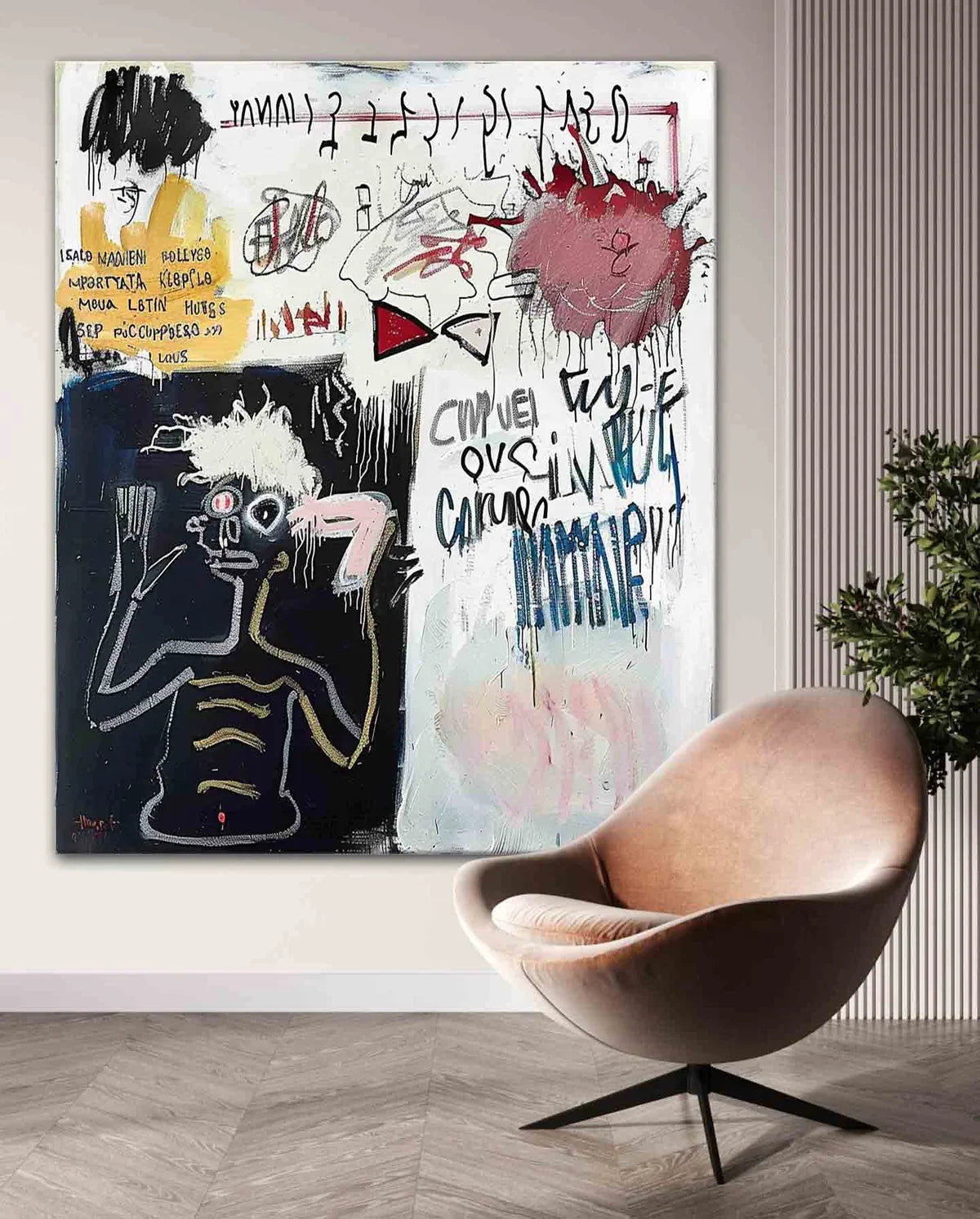 Abstract Graffiti Neo-Expressionist Oil Painting