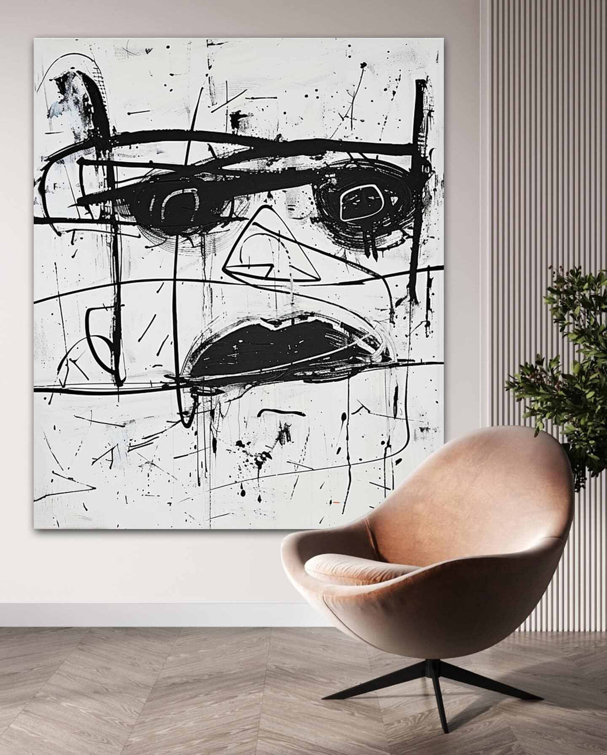 Wall Art Raw Graffiti Monochrome