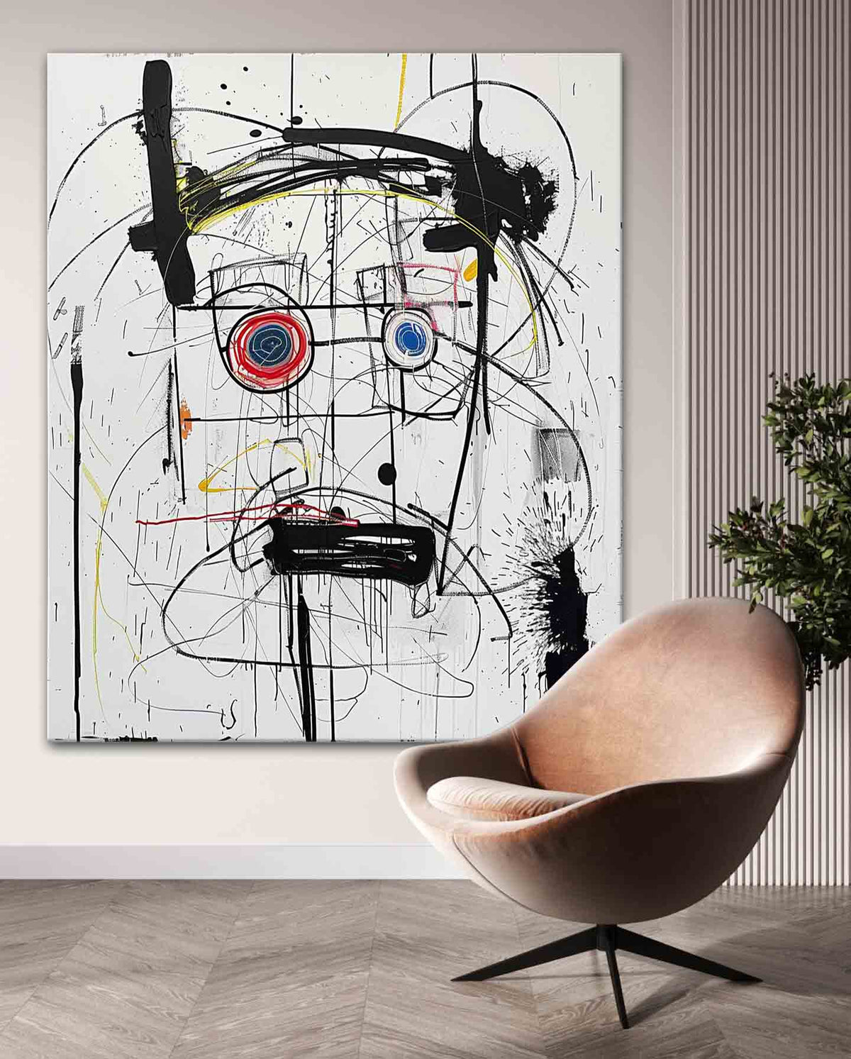 Wall Art Abstract Graffiti Hand Drawn Modern