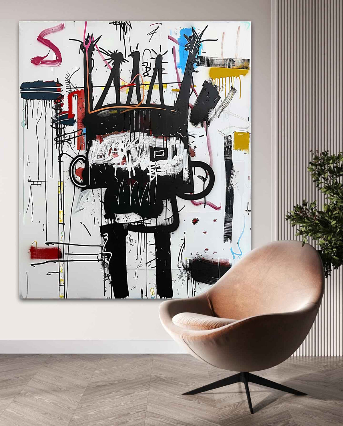 Wall Art Bold Textured Basquiat Inspired