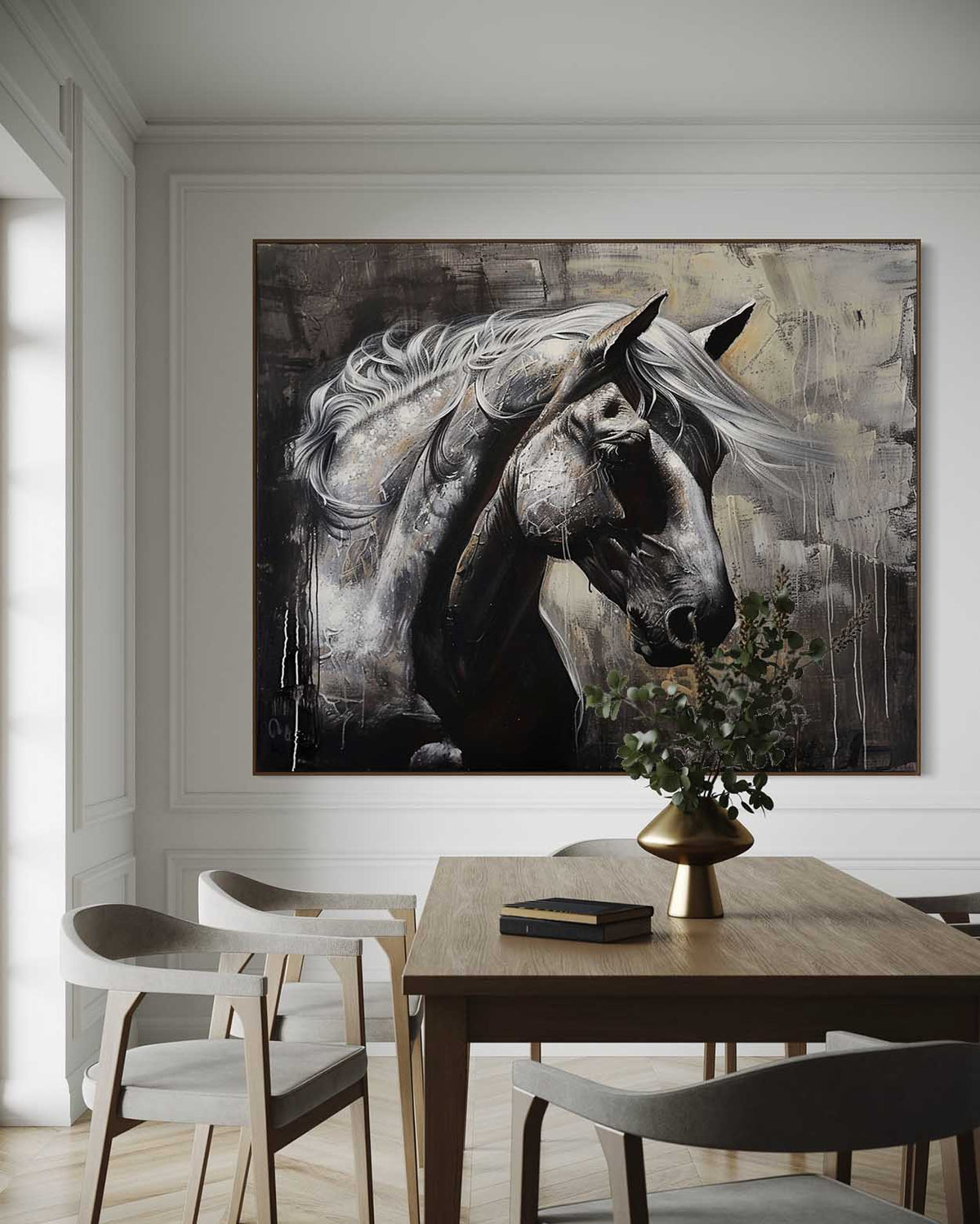 Horse Portrait Oil Painting Moody Sophisticated