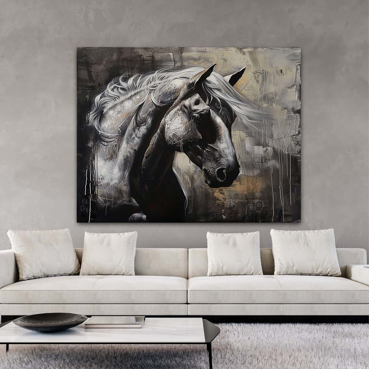 Horse Portrait Oil Painting Moody Sophisticated