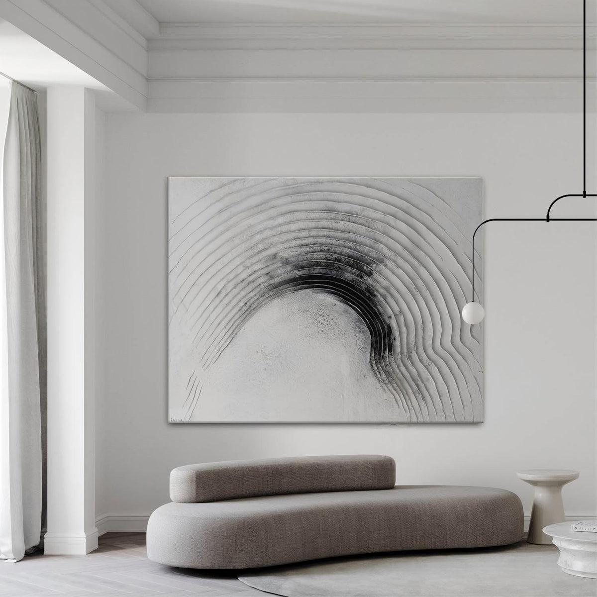 Wall Art Horizontal 3D Impasto Half-Circle