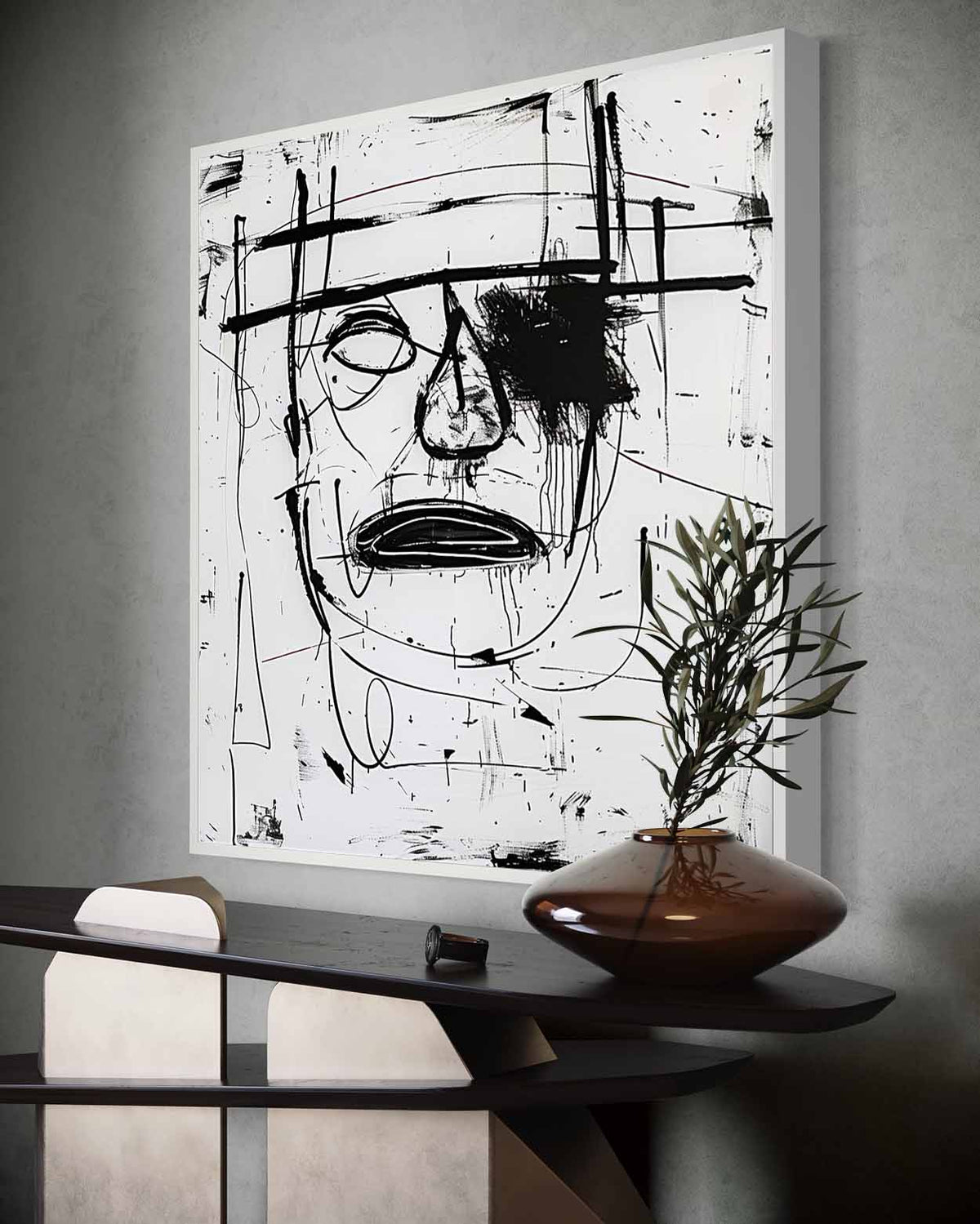 Wall Art Raw Graffiti Monochrome