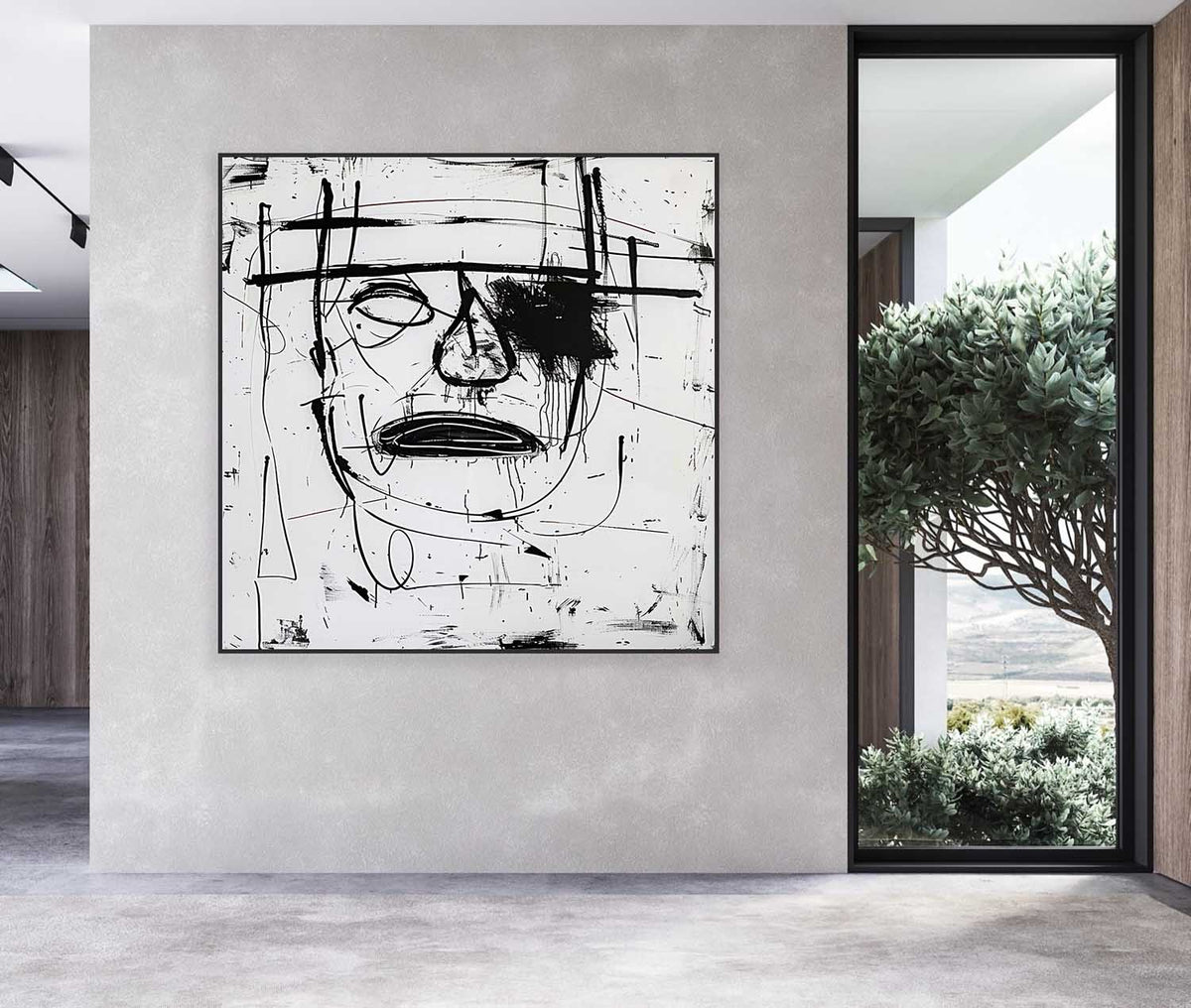 Wall Art Raw Graffiti Monochrome