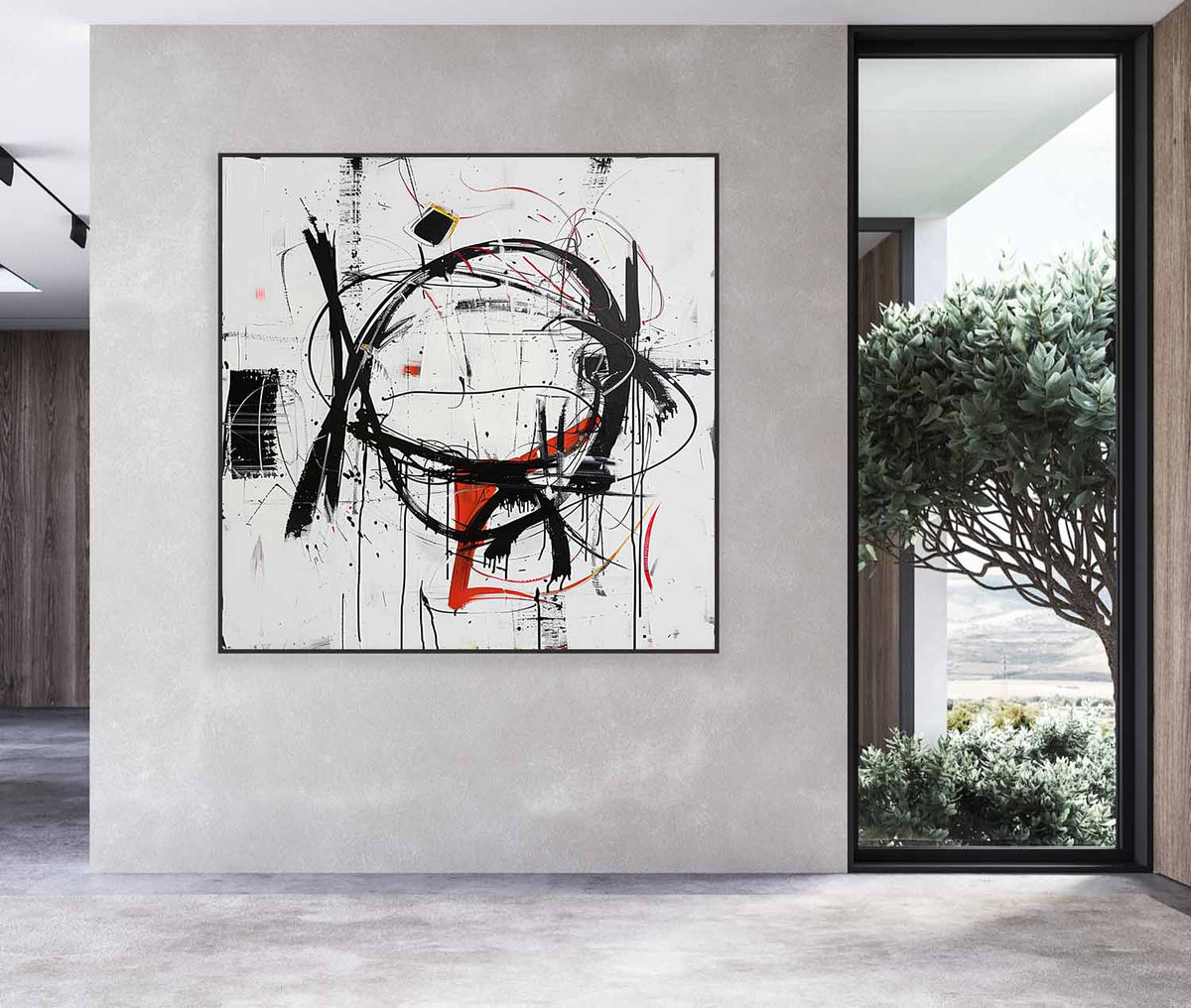 Wall Art Dynamic Textured Red Black
