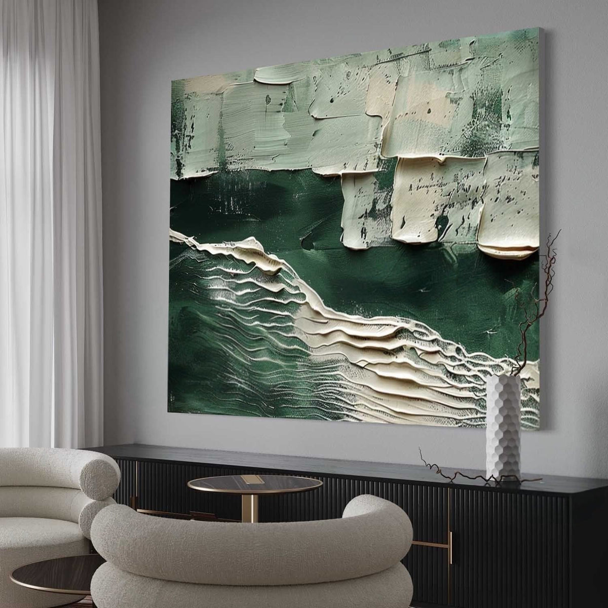 Wall Art Horizontal 3D Green Ocean