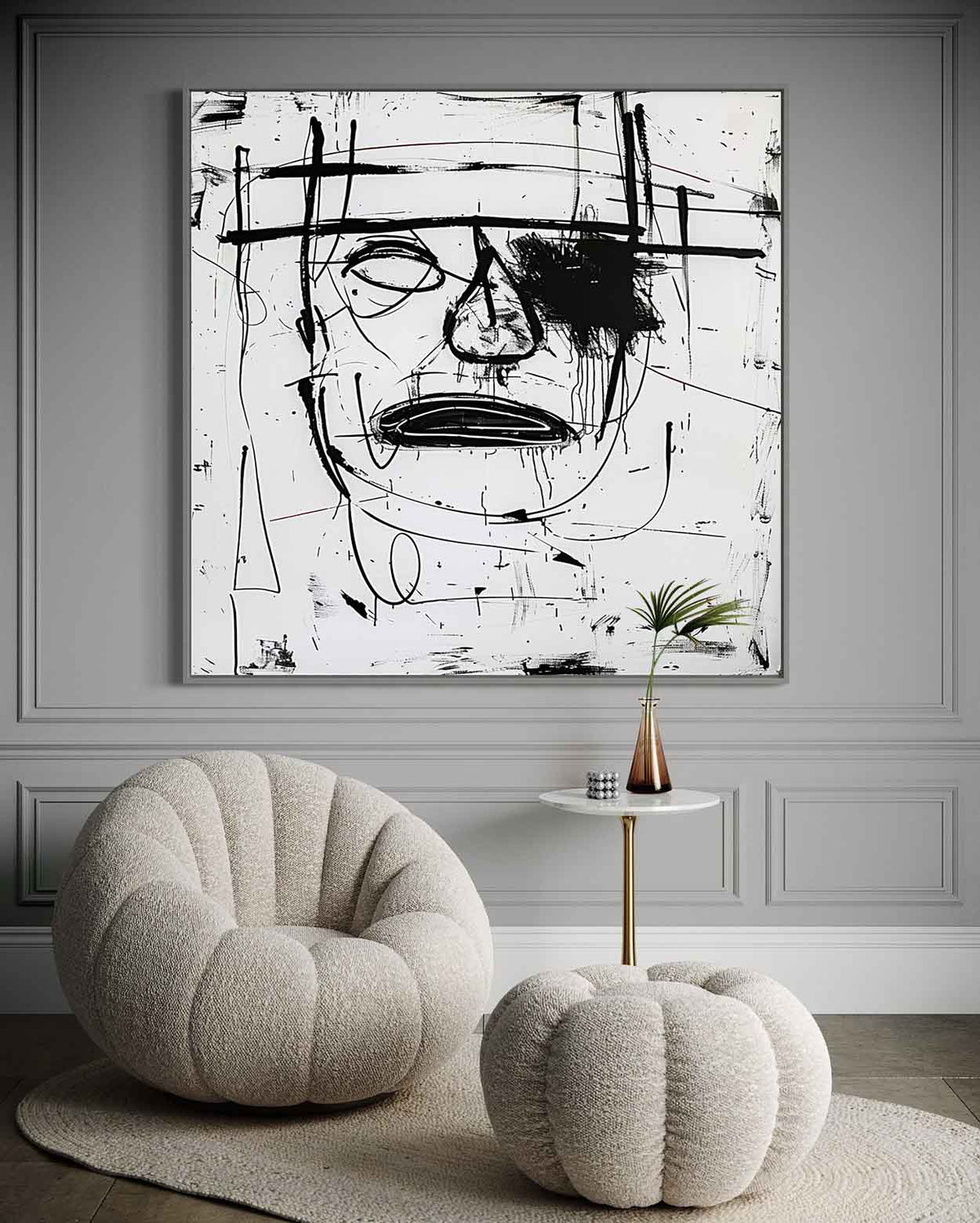 Wall Art Raw Graffiti Monochrome