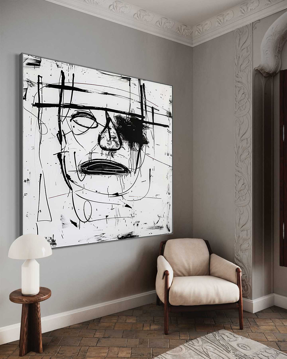 Wall Art Raw Graffiti Monochrome
