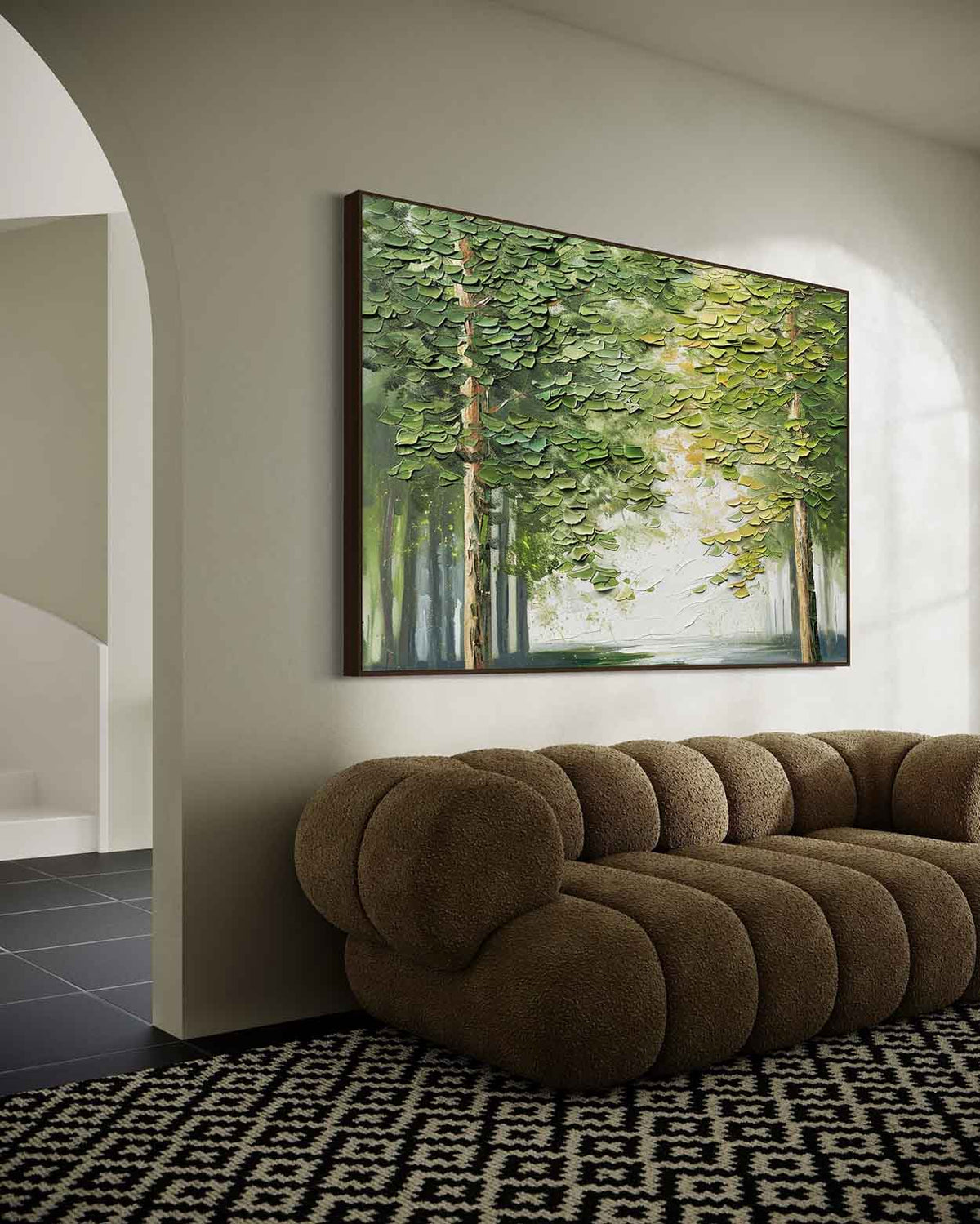 Canvas 3D Textured Forest Landscape Painting