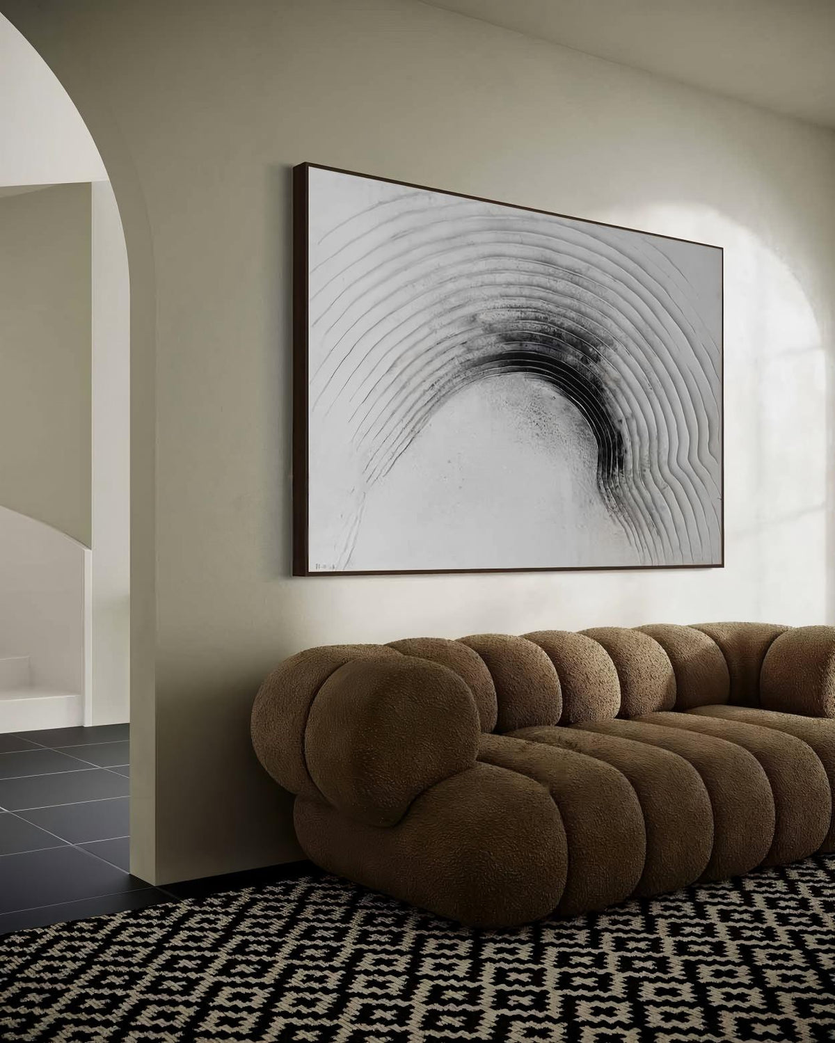 Wall Art Horizontal 3D Impasto Half-Circle