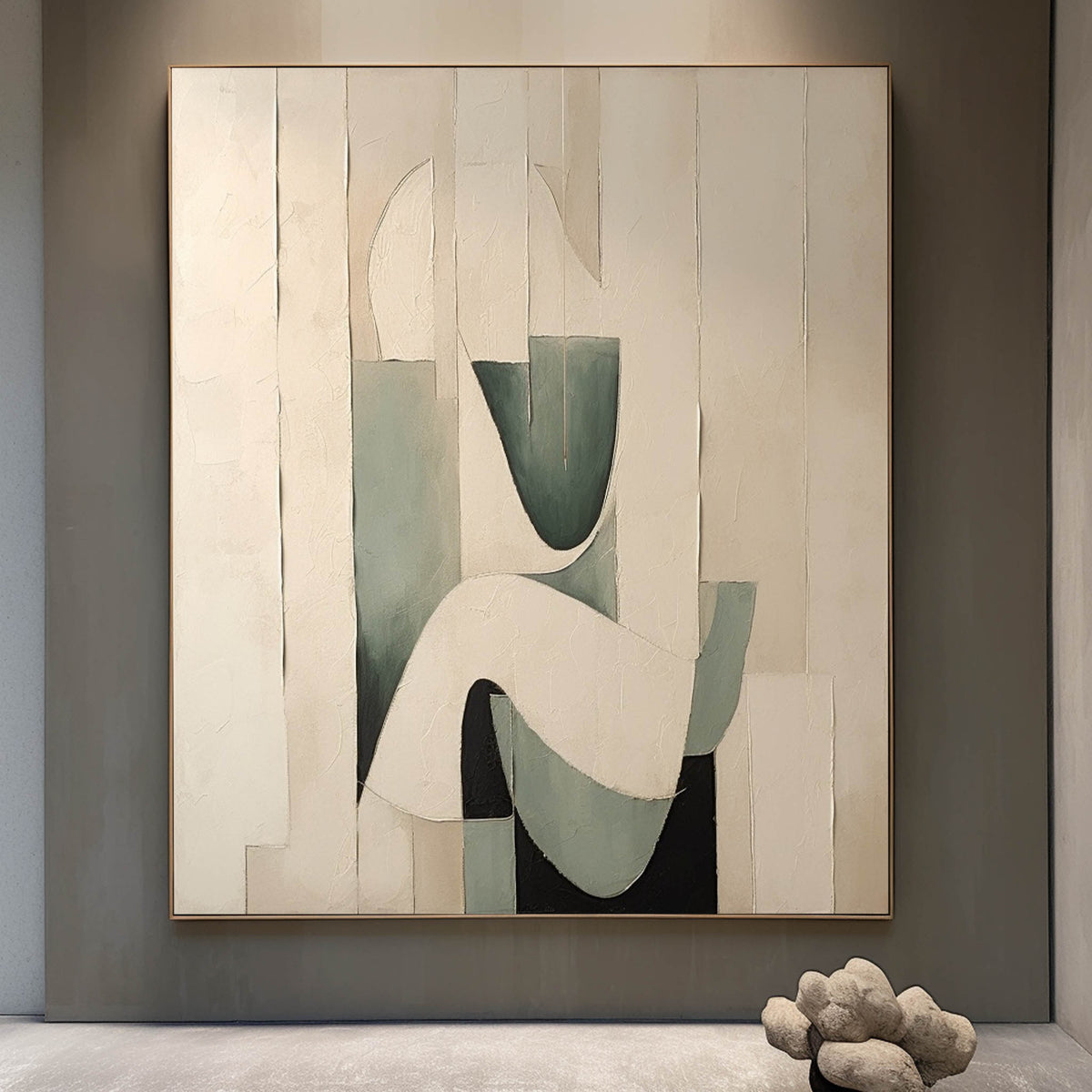 Wall Art Organic Geometric Abstract Oil Painting