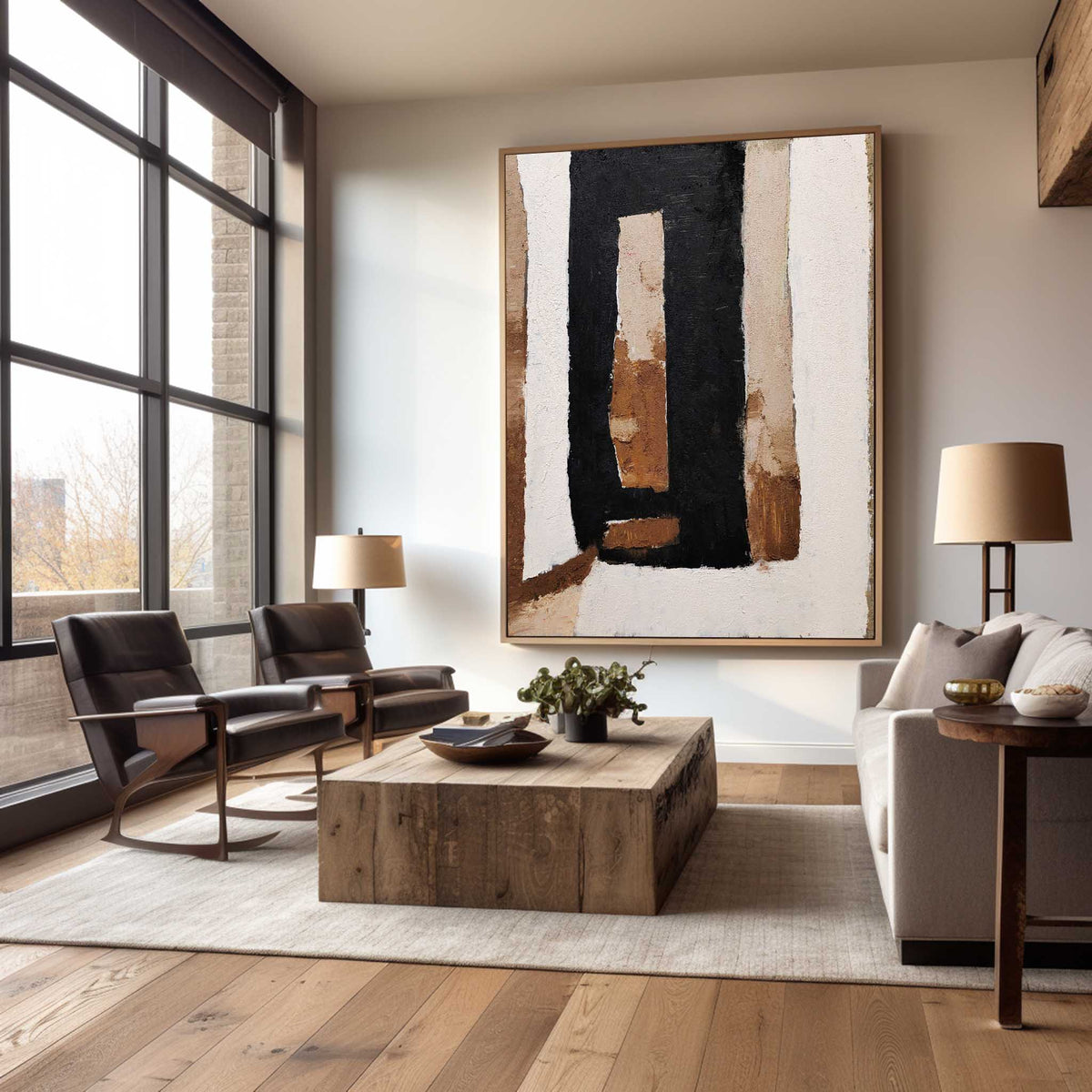 Earthy Geometric Abstract Painting