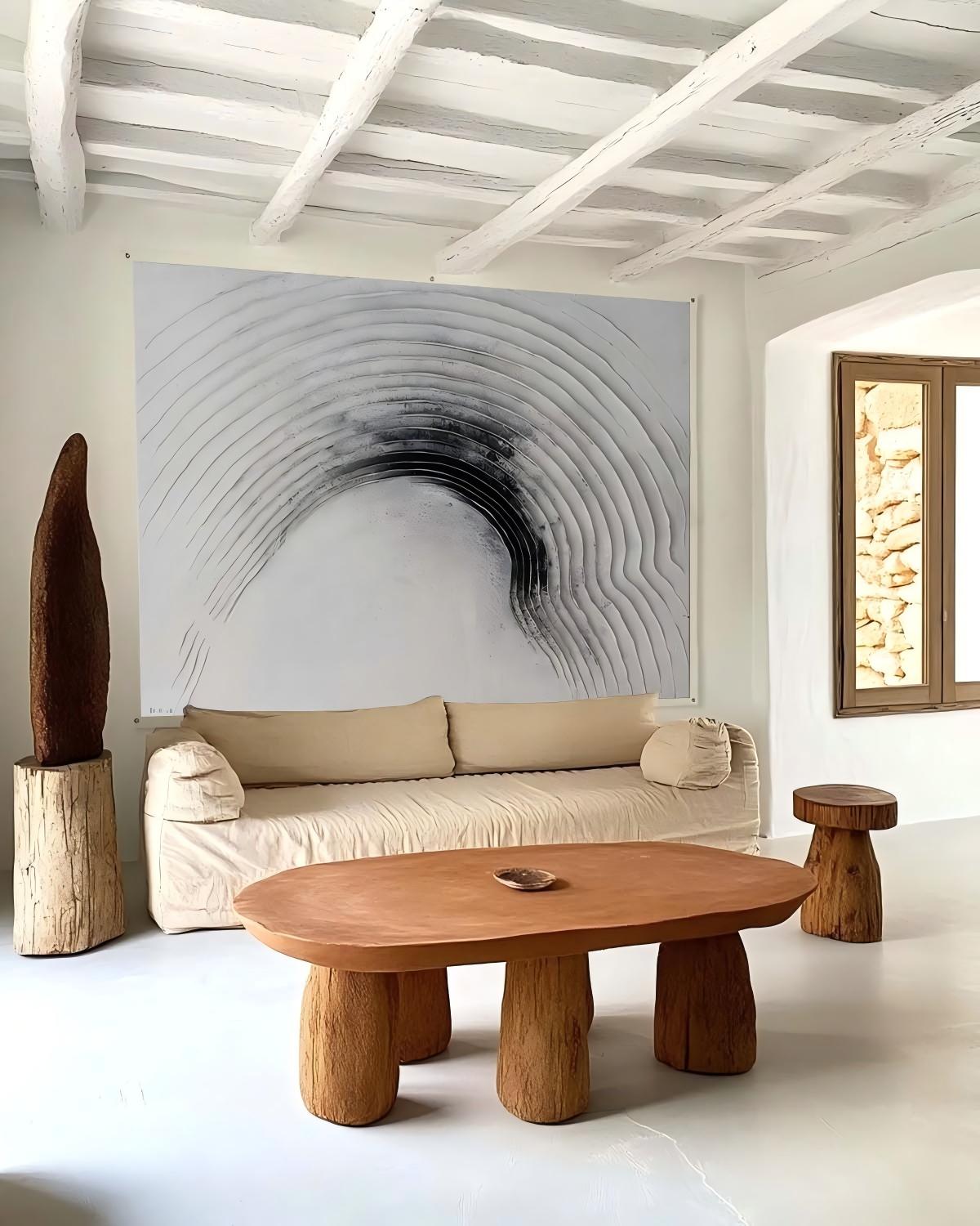 Wall Art Horizontal 3D Impasto Half-Circle