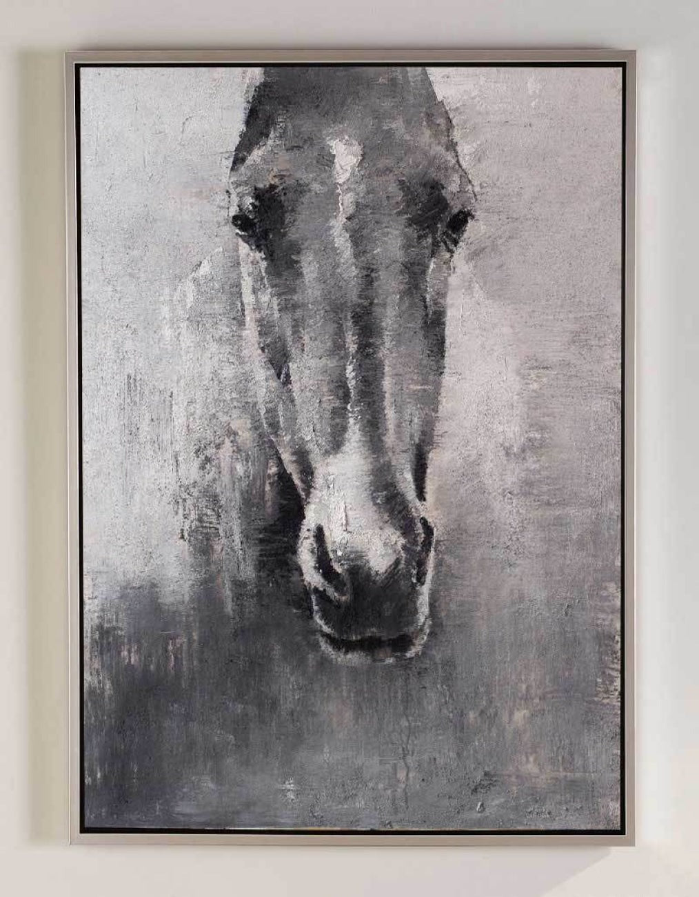 Monochromatic Horse Portrait Painting Textured