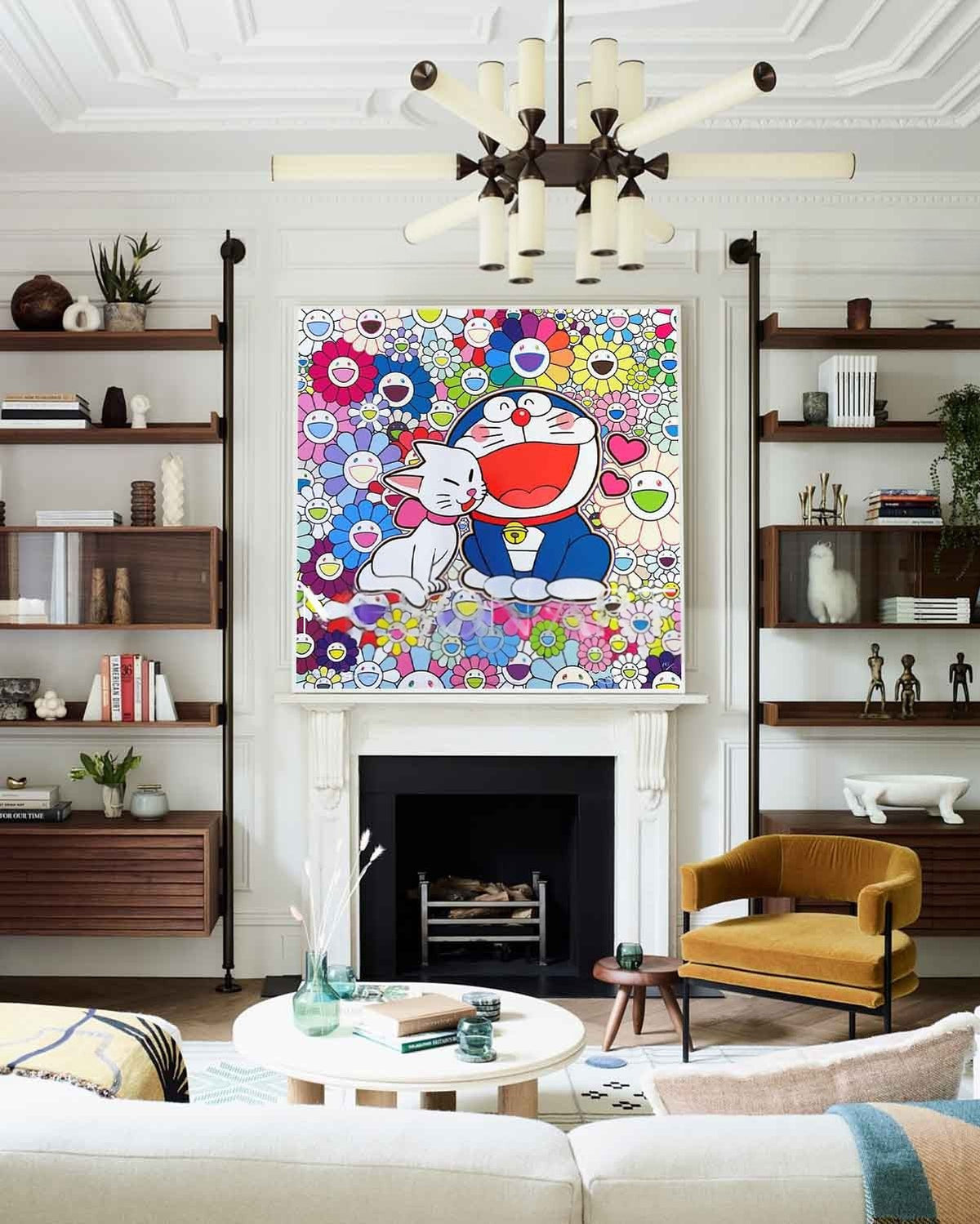 Wall Art Playful Textured Doraemon