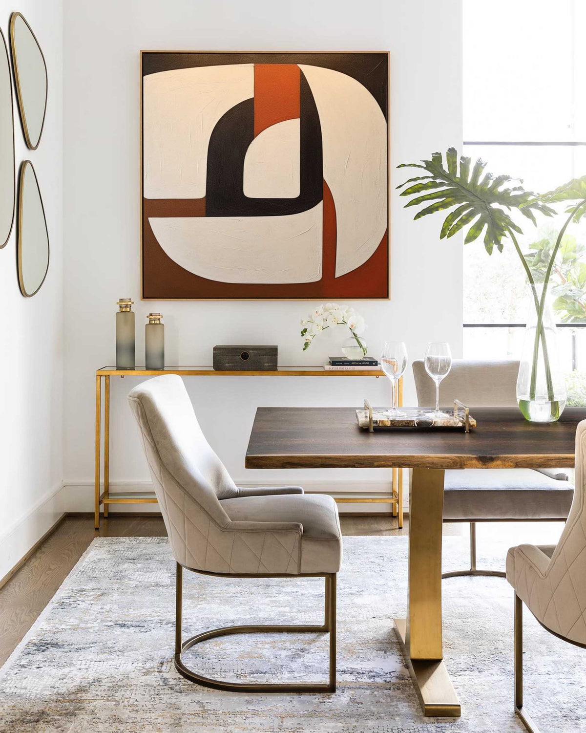 Wall Art Organic Geometric Oil Painting
