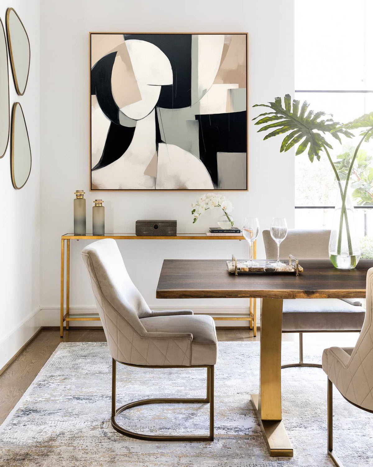 Modern Female Portrait Painting Minimalist Geometric