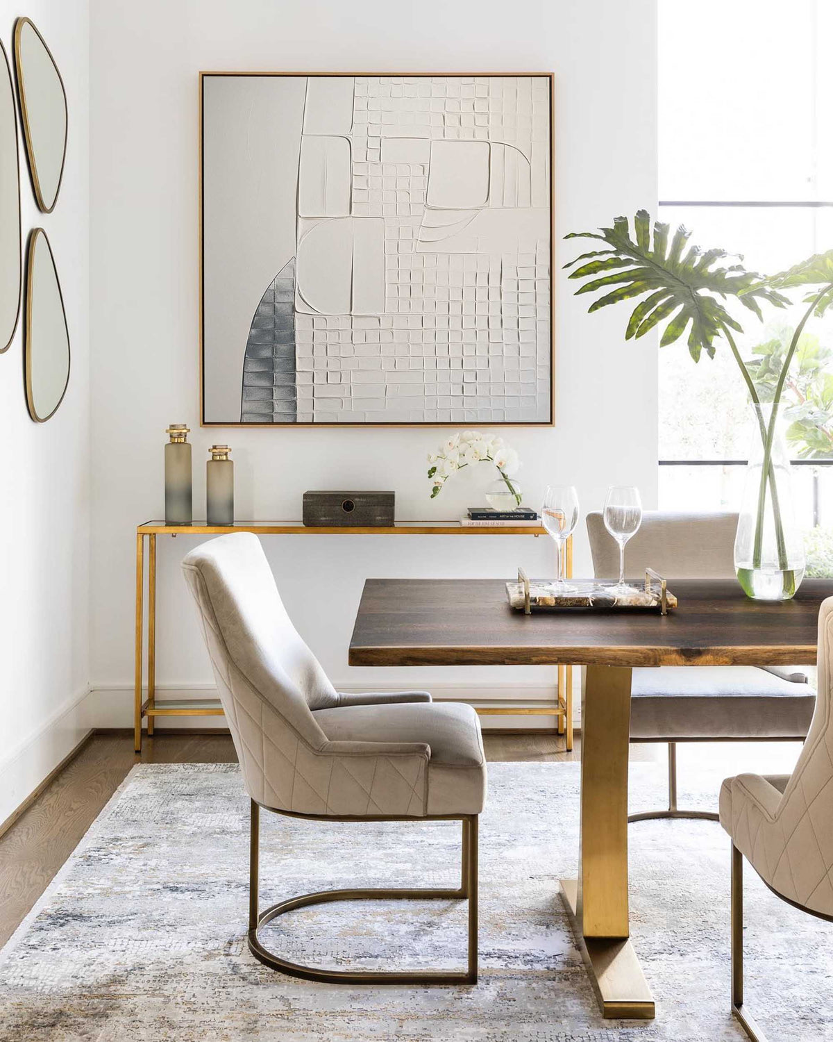 Minimalist Geometric Bas-Relief Painting