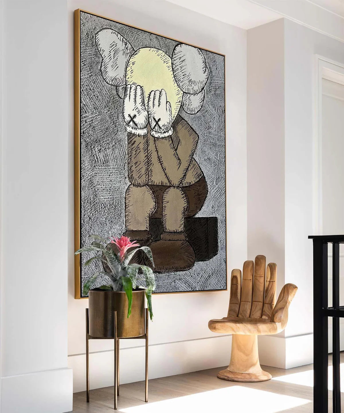 KAWS Companion Figure Sketch-Style Art Painting