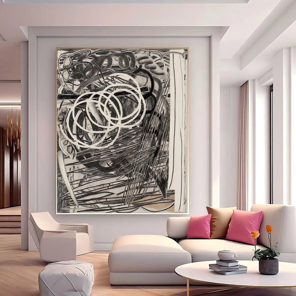 Wall Art Vertical Expressionist Painting