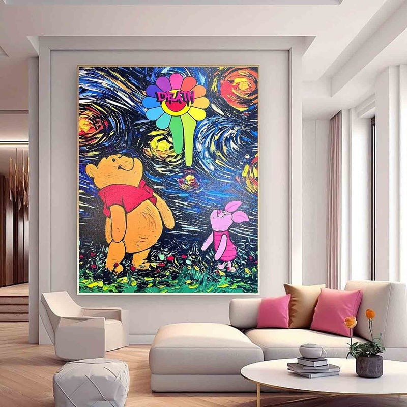Pop Art Winnie the Pooh Starry Night Vertical