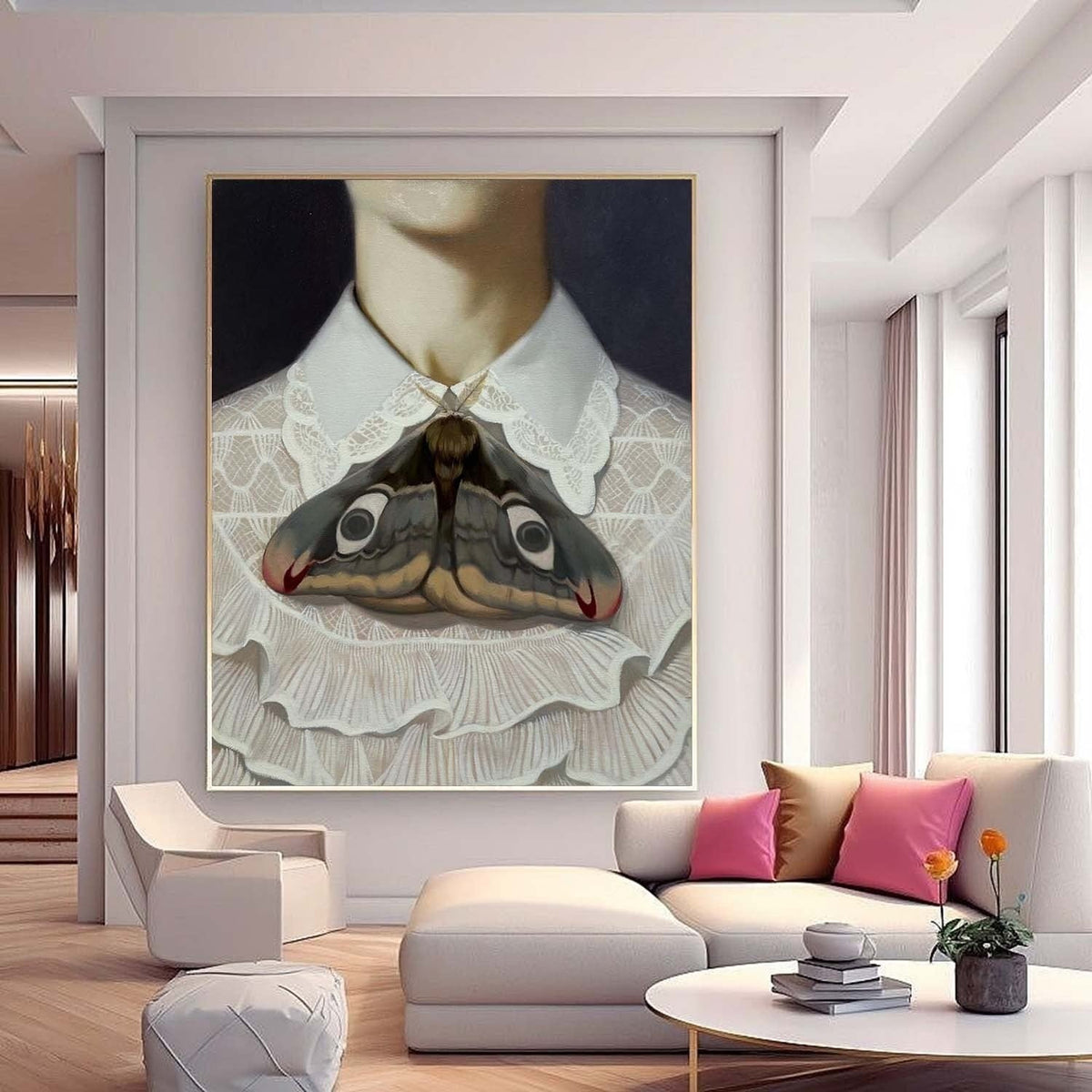 Wall Art Rectangle Surreal Art Moth Portrait