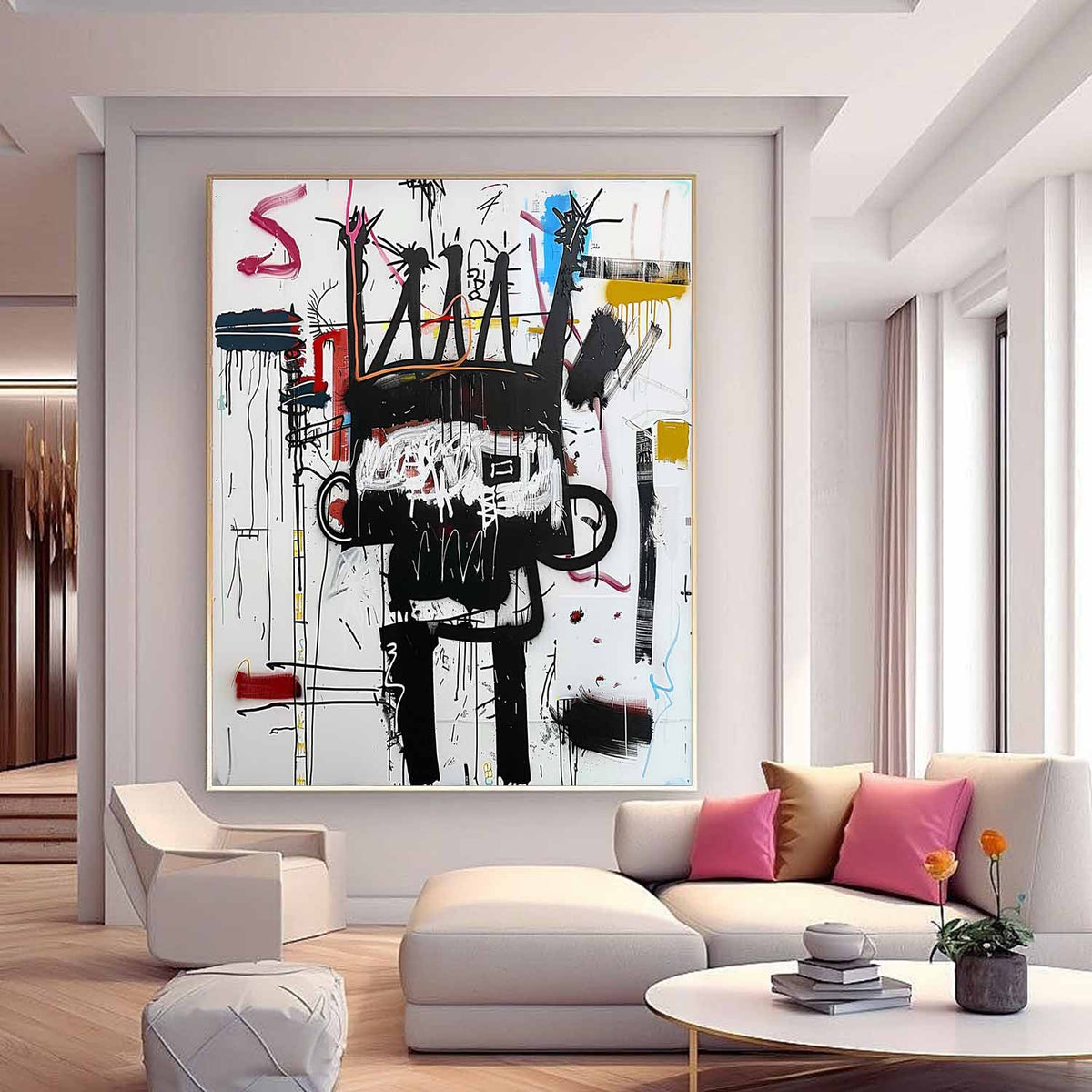 Wall Art Bold Textured Basquiat Inspired