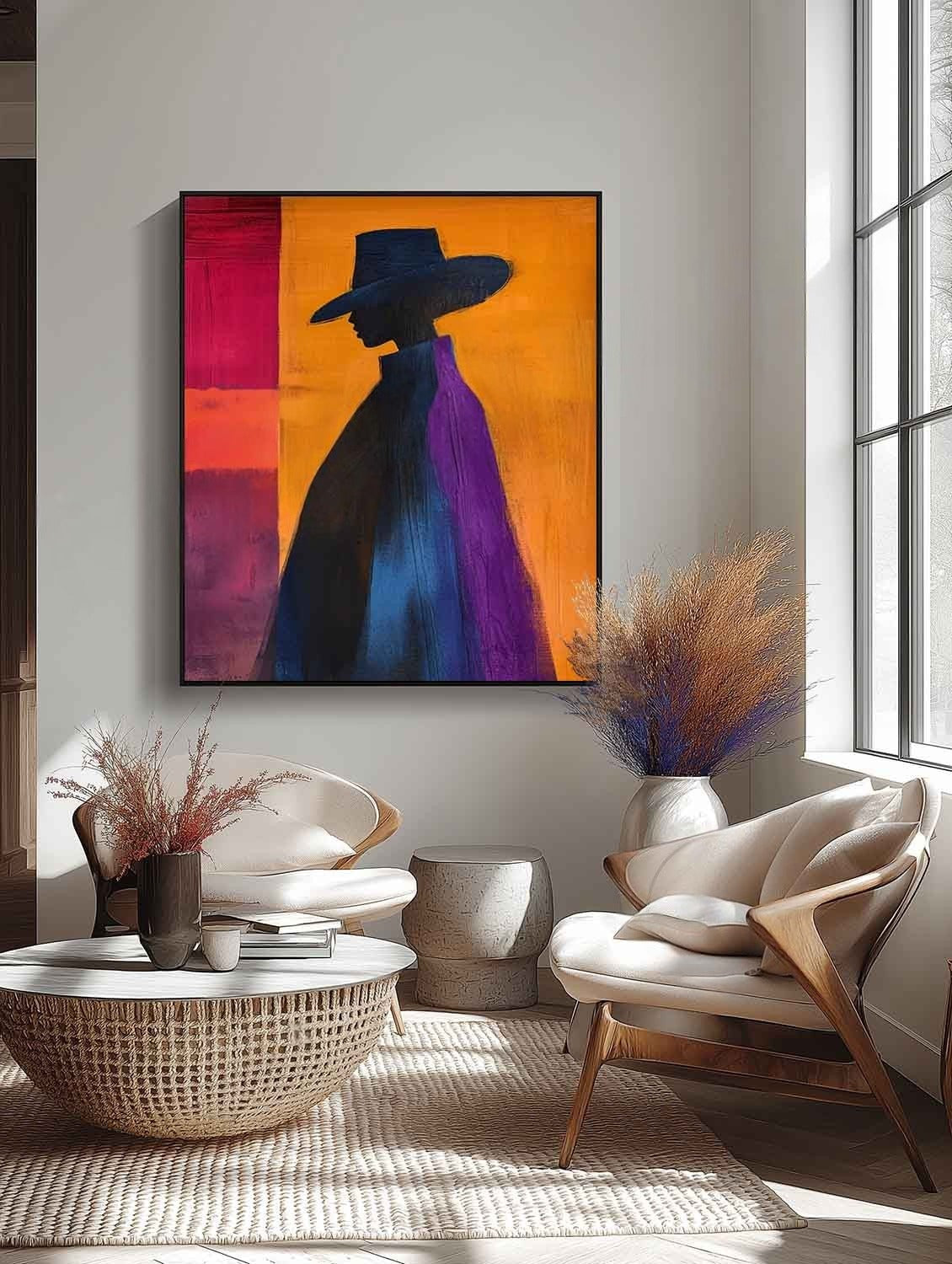 Wall Art Minimalist Silhouette Figure Gradient
