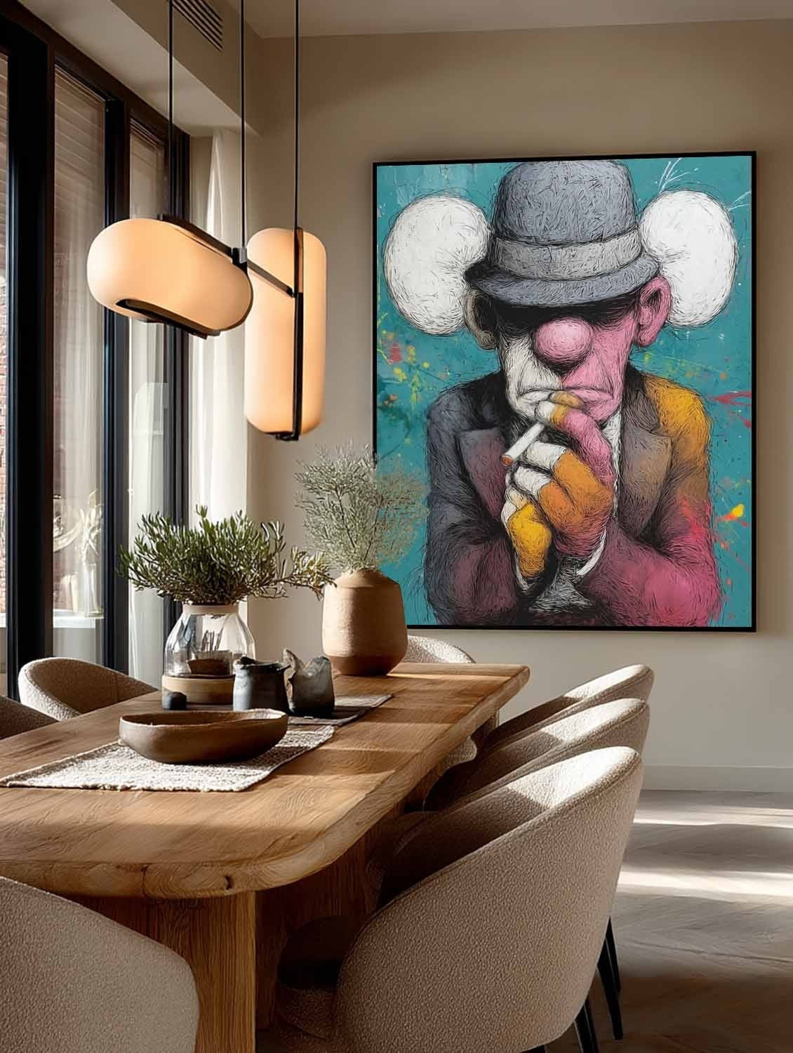 Kaws Gangster Pop Art Painting Modern - Neutralighting