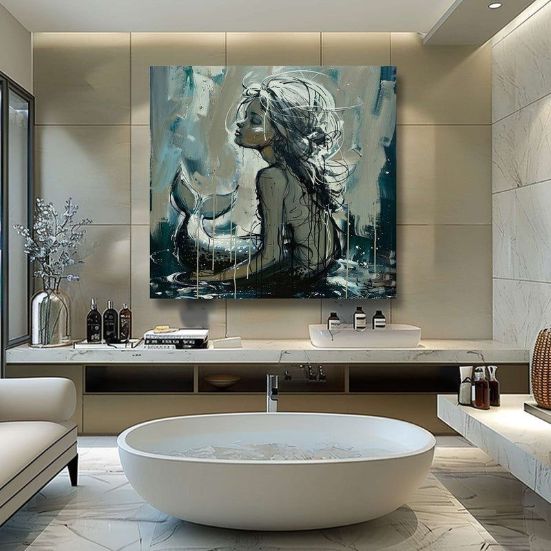 Wall Art Mermaid Figurative Form Oceanic Serene