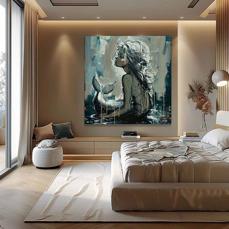Wall Art Mermaid Figurative Form Oceanic Serene