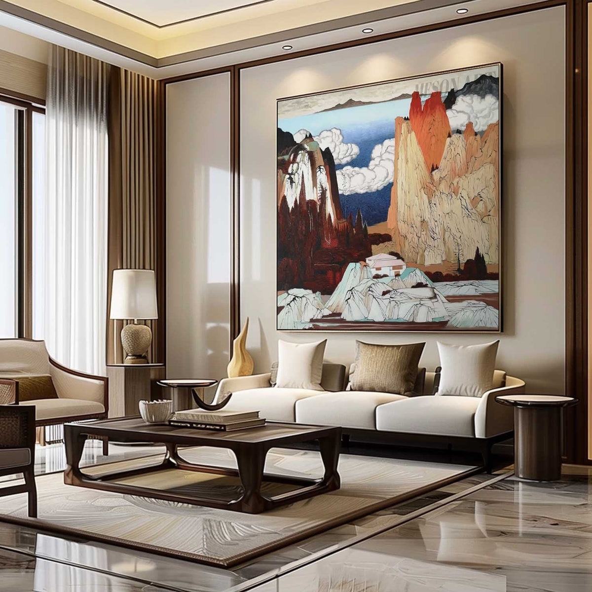 Modern Hyperrealism Fauvist Landscape Oil Painting