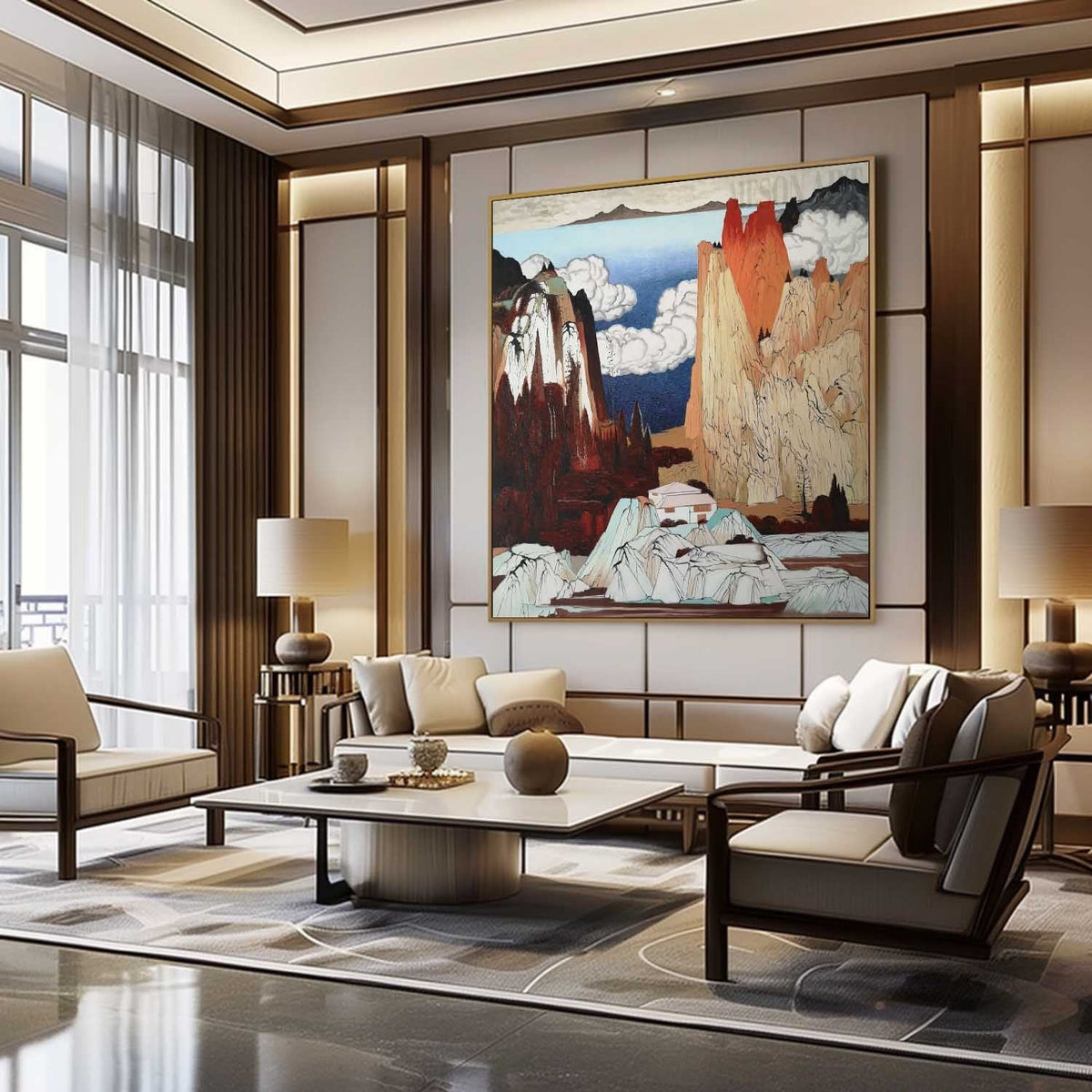 Modern Hyperrealism Fauvist Landscape Oil Painting