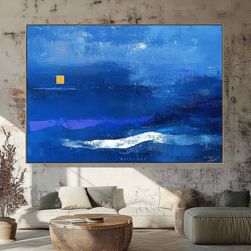 Wall Art Tranquil Textured Blue Mountain