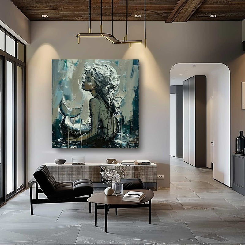 Wall Art Mermaid Figurative Form Oceanic Serene